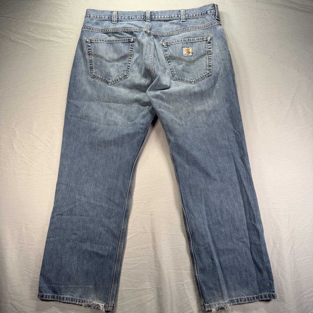 Carhartt Loose Straight Fit Mens Jeans 38x30 Blue Denim Workwear Pants B325-WRB
